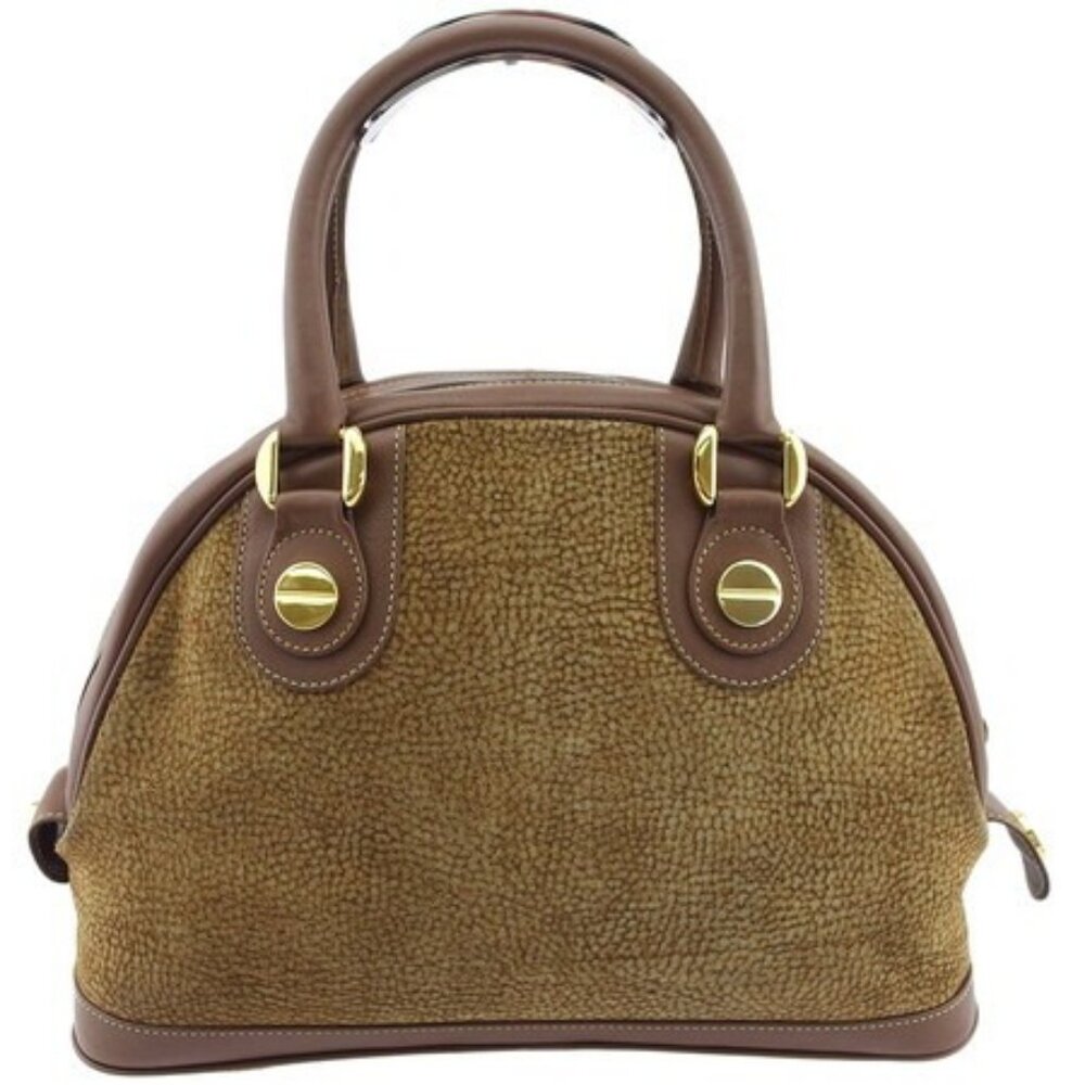 BORBONESE Handbag Quail Pattern Authentic Used t2… - image 2